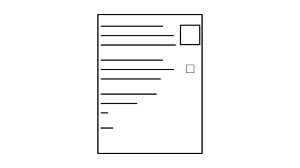 Контрольний Список Паперу Кліщами Перехрещеними Коробками Анімовані Білому Тлі — стокове відео