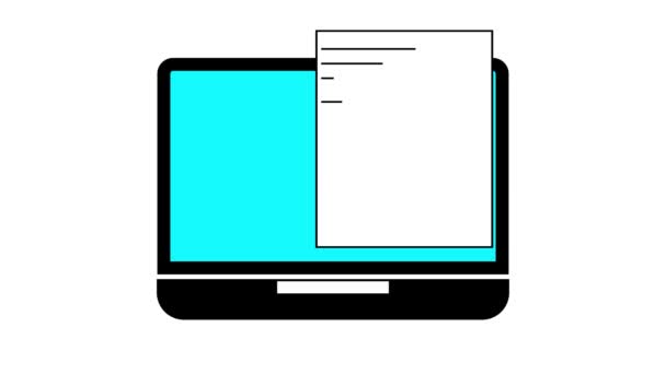Laptop Ellenőrző Listával Képernyőn Feladat Befejezése Koncepció Animált Fehér Háttér — Stock videók