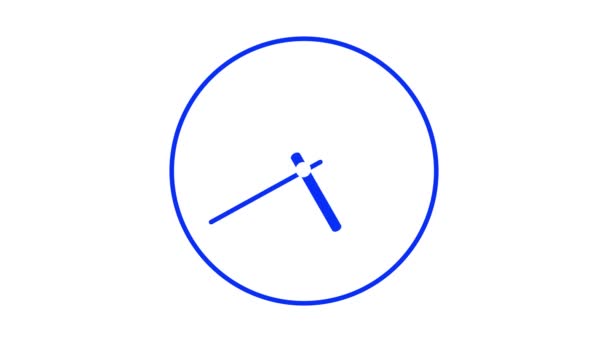 Orologio Blu Che Mostra Animato Sfondo Bianco — Video Stock