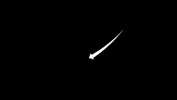 White Arrow Curving Upwards Animated Black Grid Background — Stock Video