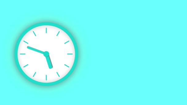 White Clock Animated Pastel Blue Background — Stock Video