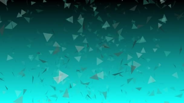 Yüzen Geometrik Şekiller Gradyan Etkisiyle Soyut Deniz Mavisi Arkaplanı Canlandırıldı — Stok video