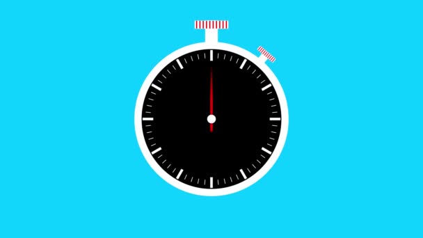 Cronômetro Minimalista Animado Fundo Azul Simbolizando Gestão Tempo Prazos — Vídeo de Stock