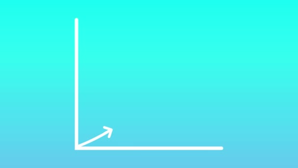 Growth Chart Upward Arrow Animated Gradient Blue Background — Stock Video