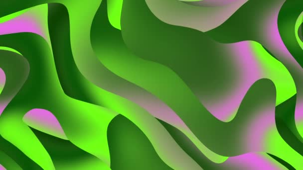 Abstract Wavy Pattern Shades Green Purple Suitable Animated Background — 비디오