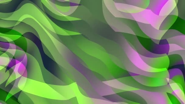 Abstract Wavy Pattern Shades Green Purple Suitable Animated Background — 비디오