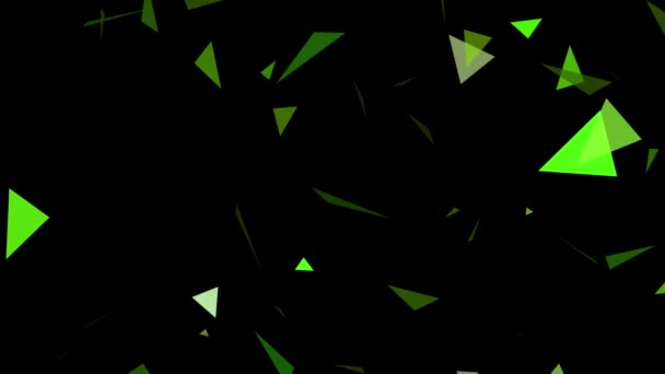 Abstract Green Triangles Animated Black Background — 비디오