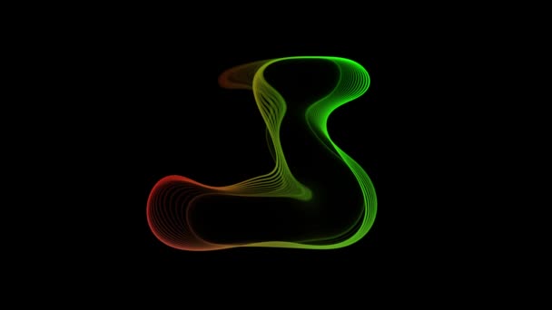 Abstract Light Streaks Forming Loop Animated Black Background — 비디오