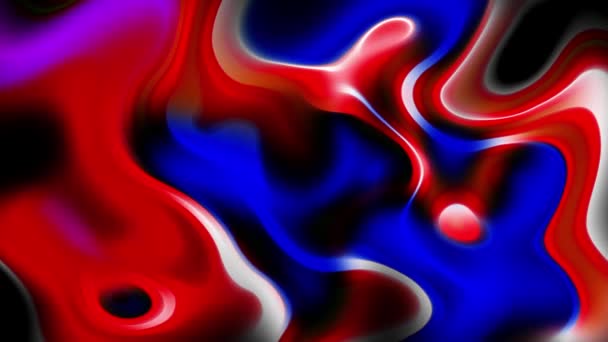 Abstract Liquid Pattern Flowing Red Blue Purple Colors Suitable Background — 비디오