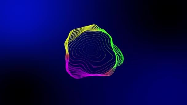 Abstract Colorful Neon Wave Animated Dark Blue Background — 비디오