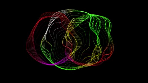 Abstract Colorful Light Trails Animated Black Background — 비디오