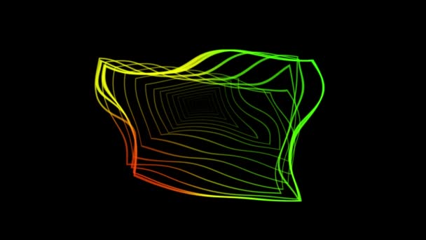 Abstract Colorful Light Trails Animated Black Background — 비디오