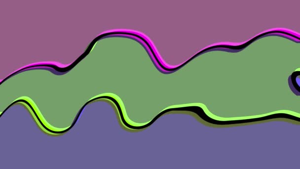 Abstract Wavy Lines Neon Colors Animated Purple Background — 비디오