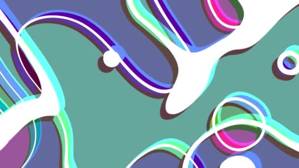 Abstract Colorful Wavy Lines Liquid Animated Dark Background — 비디오