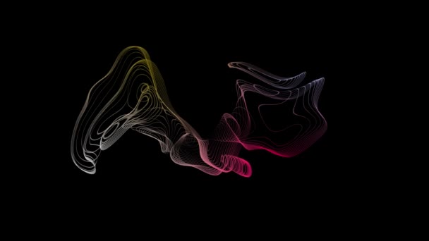 Abstract Colorful Smoke Swirls Animated Black Background — 비디오