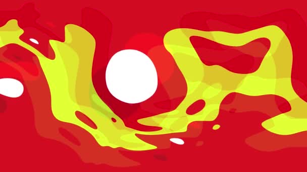 Abstract Red Yellow Fluid Art Background Animated Dynamic Vibrant Paint — 비디오