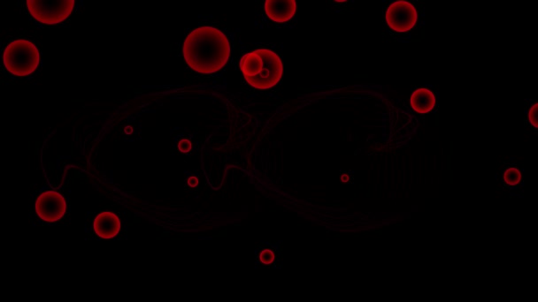 Абстрактные Красные Кровяные Клетки Оживленные Темном Фоне — стоковое видео