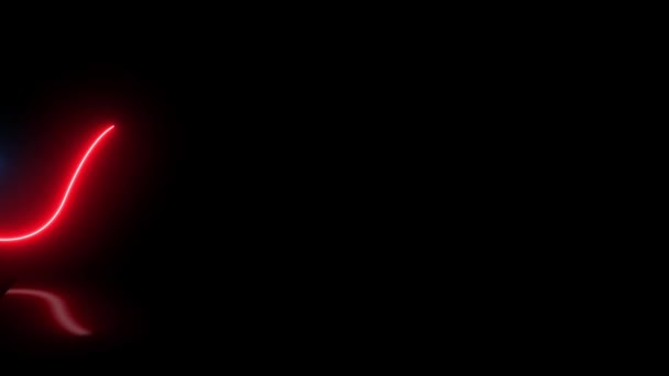 Абстрактні Червоні Сині Неонові Хвилі Легкі Стежки Анімовані Чорному Тлі — стокове відео