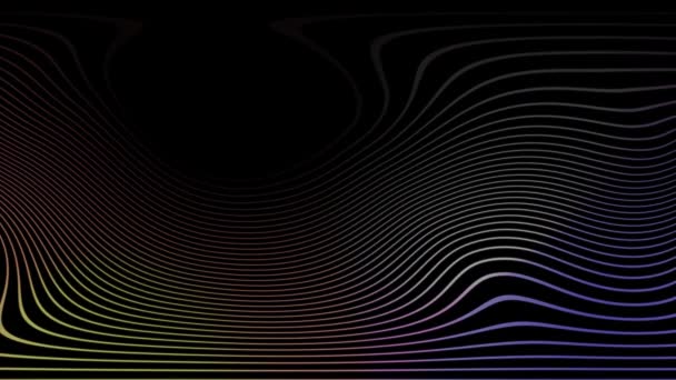 Абстрактный Рисунок Цифровых Волн Анимацией Цветов Темном Фоне — стоковое видео