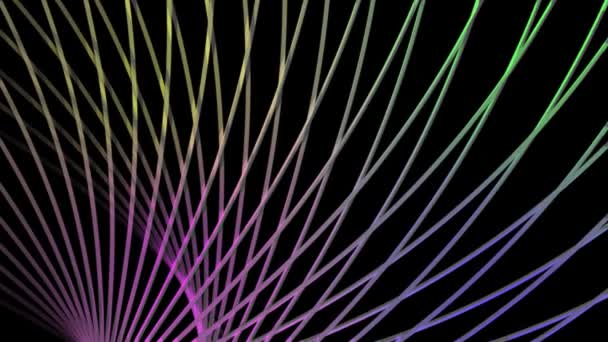 Abstract Neon Light Lines Animated Black Background — стоковое видео