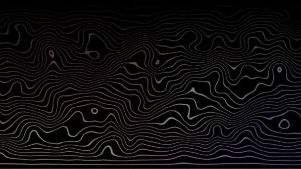 Abstract Topographic Map Lines Animated Dark Background — Stock Video