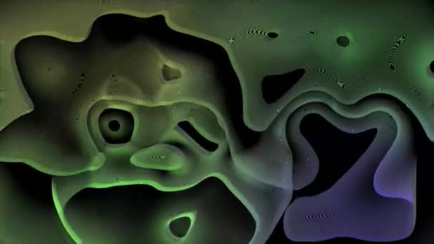 Abstracte Digitale Kunst Met Vloeiende Vormen Groene Blauwe Tinten Geschikt — Stockvideo