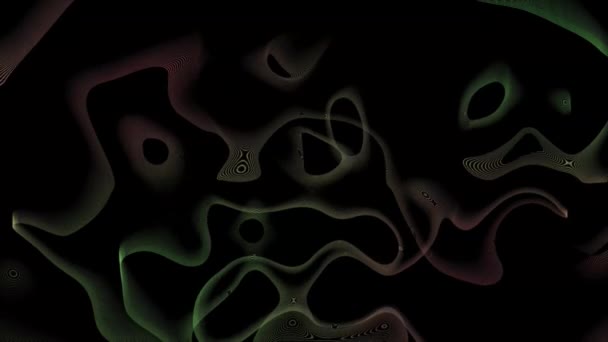深绿色和黑色液体艺术背景 波浪形图案和坡度 — 图库视频影像