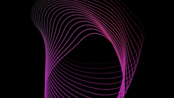 Абстрактні Цифрові Хвильові Лінії Анімовані Чорному Тлі — стокове відео