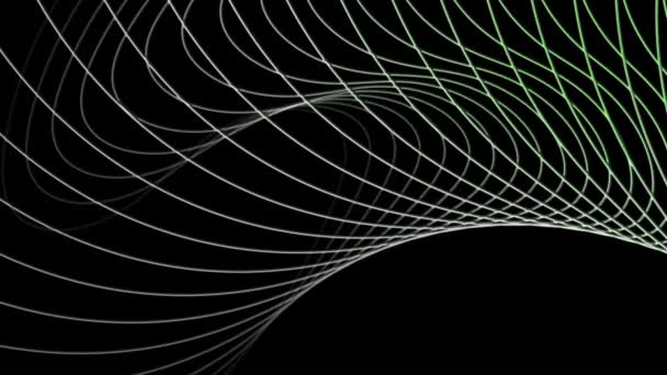 Абстрактні Цифрові Хвильові Лінії Анімовані Чорному Тлі Концепції Технології — стокове відео