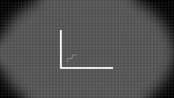White Line Graph Animated Dark Grid Background — Stock Video