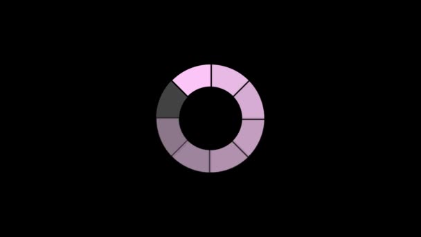 Піктограма Діаграми Пирога Анімована Чорному Тлі — стокове відео