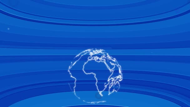 Цифровий Глобус Анімований Синьому Абстрактному Тлі Підходить Технологій Глобальних Концепцій — стокове відео