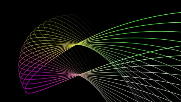彩色抽象数字波在黑色背景下动画化 — 图库视频影像