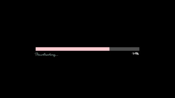 Звантаження Смужки Прогресу Анімованої Чорному Тлі — стокове відео