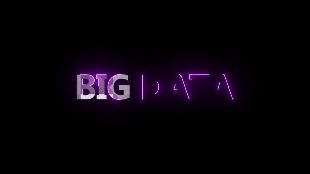 Signo Neón Con Palabras Grandes Datos Que Brillan Púrpura Animados — Vídeos de Stock