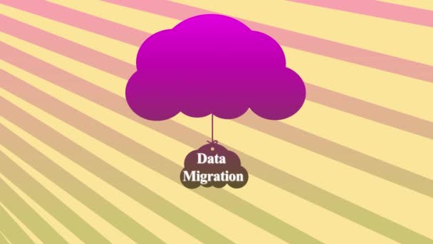 Concept Cloud Computing Abstrait Avec Étiquettes Public Cloud Migration Données — Video