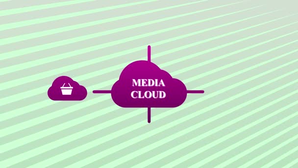 Ilustración Conceptual Servicios Nube Multimedia Con Iconos Para Almacenamiento Fotos — Vídeo de stock