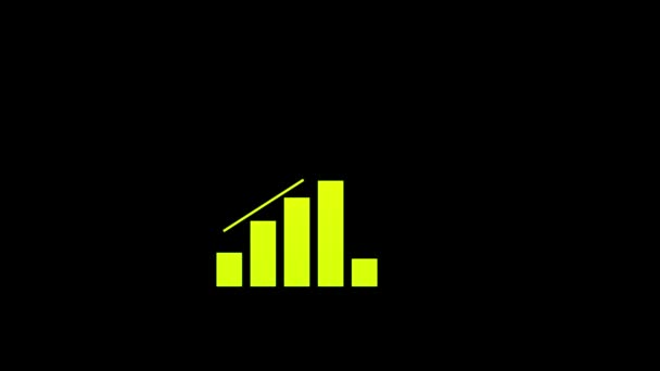 Yükselen Çubuk Grafik Çizgi Grafiği Ile Finansal Büyüme Grafiği Koyu — Stok video
