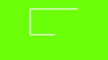 Yeşil arkaplanda boş ekran animasyonu olan modern bilgisayar monitörü.