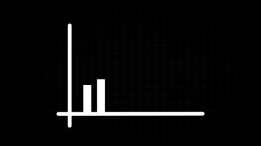 Siyah arkaplanda beyaz yükselen çubuk grafiği canlandırıldı.