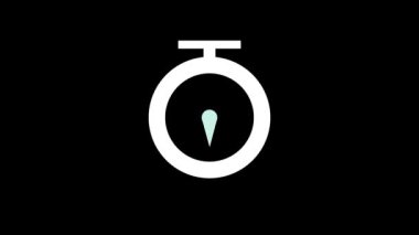 Siyah bir arkaplanda hareketli saat simgesi.