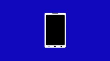 Mavi arkaplanda boş ekran simgesi olan modern akıllı telefon.