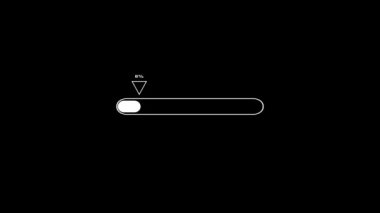 Animated loading bar icon on a black background.