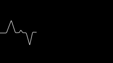 Abstract heartbeat line animated on a black background.