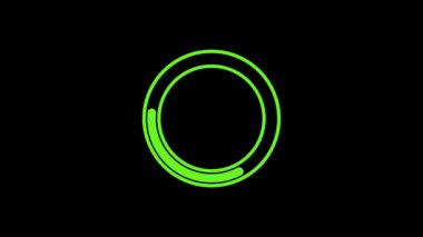 Open button icon animated on a black background.