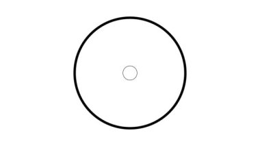 Black dollar sign in a double circle animated on a white background.