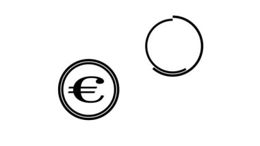 Currency exchange concept with Euro and Dollar symbols and arrows animated on white background.