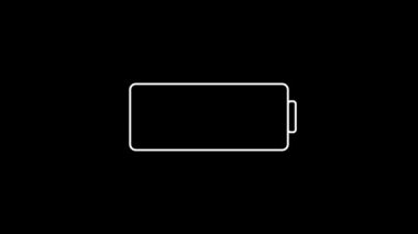 Fully charged green battery icon animated on a black background.