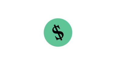 Animated dollar icon on a white color background.