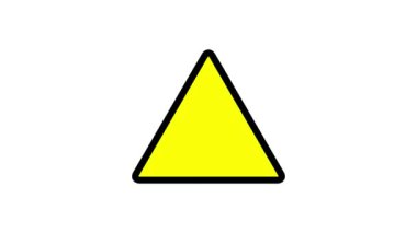 Beyaz arkaplanda ünlem işareti olan sarı uyarı işareti.
